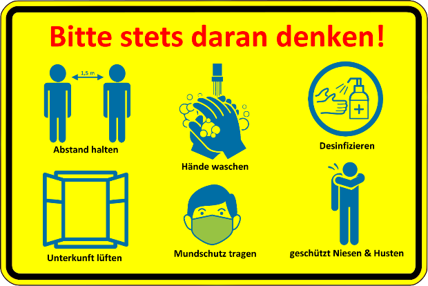Hinweisschild Verhaltensregeln Corona